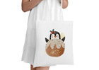 Torba na ramię biała z pingwinkiem świąteczna