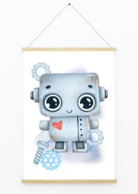 Plakat dziecięcy z robotem robot prezent urodziny