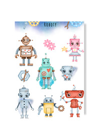 Naklejki z robotami robot do albumu dla dziecka