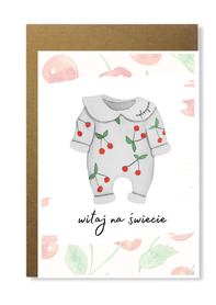 Kartka na prezent narodziny dziecka minimalistyczna
