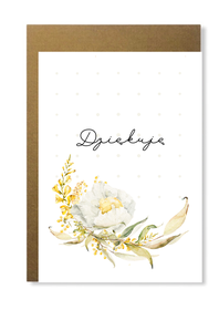 Kartka ślubna firmowa z kwiatem dziękuję elegancka