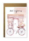 Kartka z rowerem kobieca dla niej francuska róże (1)