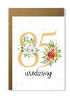 Kartka na urodziny z wiekiem z kwiatami elegancka (5)