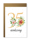 Kartka na urodziny z wiekiem z kwiatami elegancka (14)