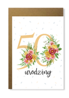 Kartka na urodziny z wiekiem z kwiatami elegancka (16)