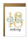 Kartka na urodziny z wiekiem z kwiatami elegancka (19)
