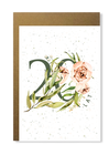  Kartka na urodziny z wiekiem kwiatowa minimalistyczna (2)