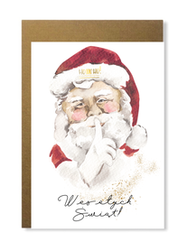 Kartka na święta z Mikołajem minimalistyczna