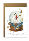 Kartka na święta kula śnieżna bałwan handmade (1)