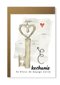 Kartka dla ukochanej ukochanego klucz do serca