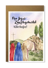 Kartka wielkanocna na święta religijna z Jezusem