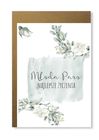 Kartka ślubna na ślub z kwiatami minimalistyczna (1)