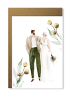 Kartka ślubna minimalistyczna boho z młodą parą (1)
