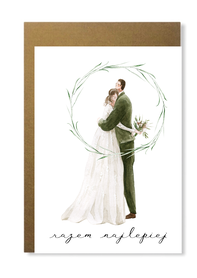 Kartka ślubna minimalistyczna boho prezent wesele